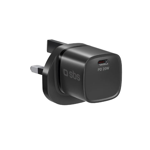 SBS Wall Charger 20W, Type-C, UK plug, black - Fotosound