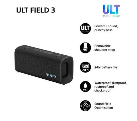 SONY ULT FIELD 3 Portable Bluetooth Speaker - Black - Fotosound Jersey LTD.