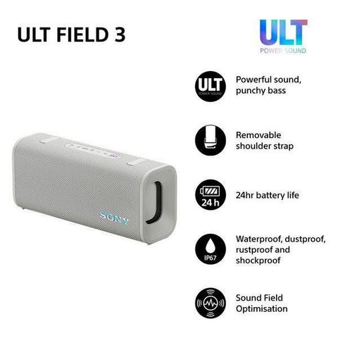 SONY ULT FIELD 3 Portable Bluetooth Speaker - White - Fotosound Jersey LTD.