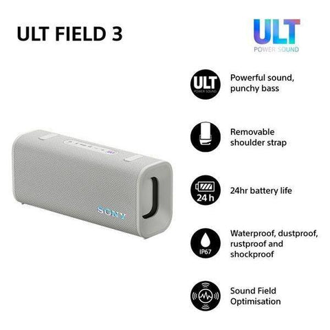 SONY ULT FIELD 3 Portable Bluetooth Speaker - White - Fotosound Jersey LTD.