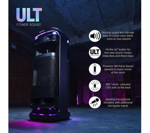 SONY ULT Tower 10 - Bluetooth Party Speaker - Black - Fotosound Jersey LTD.