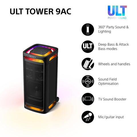SONY ULT Tower 9AC Bluetooth Party Speaker - Black - Fotosound Jersey LTD.
