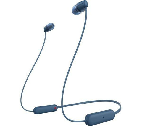 SONY WI-C100 Wireless Bluetooth Earphones - Blue - Fotosound Jersey LTD.