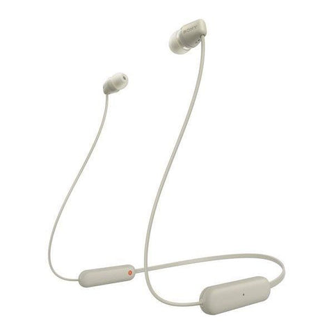 SONY WI - C100 Wireless Bluetooth Earphones - Taupe - Fotosound Jersey LTD.