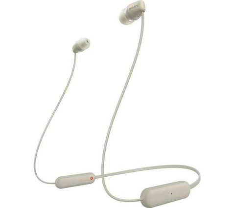 SONY WI - C100 Wireless Bluetooth Earphones - Taupe - Fotosound Jersey LTD.