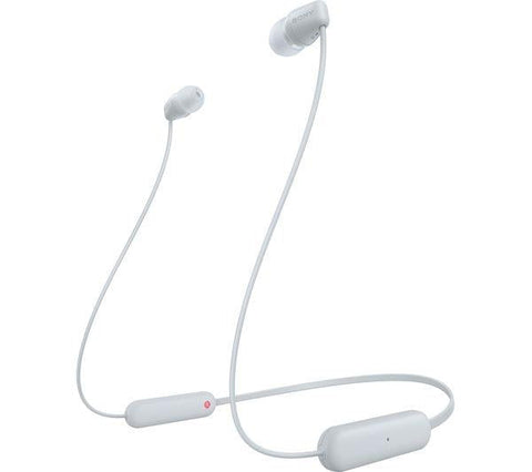 SONY WI-C100 Wireless Bluetooth Earphones - White - Fotosound