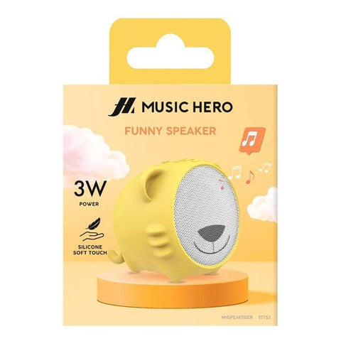 Wireless Silicone Speaker MUSIC HERO - Yellow Lion - Fotosound Jersey LTD.