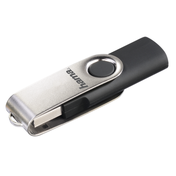 Hama Rotate FlashPen, USB 2.0, 32 GB, 10 MB/s, black/silver