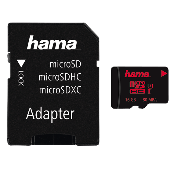 Hama Micro SDHC 16GB U3 UHS-1 + Adaptor