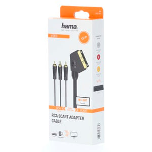 Hama Video Cable Scart Plug - 3 RCA Plugs (Video/Stereo), 1.5 m