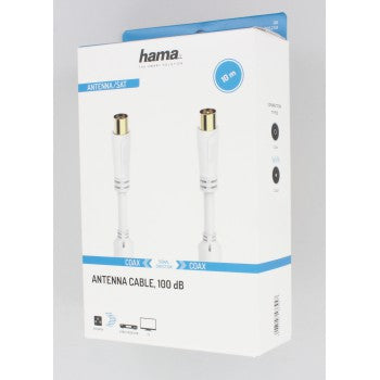 Hama Antenna Cable,Coax Plug - Coax Socket,gold-plated, 10m