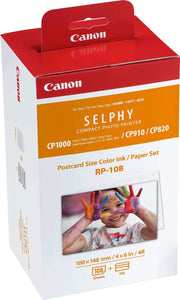 Canon RP-108IP Ink / paper set (108 x 4 x 6" Postcard size)